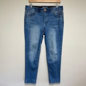 Democracy Womens AB Solution Ankle Jeans Size 12 Blue Denim Comfort High Rise